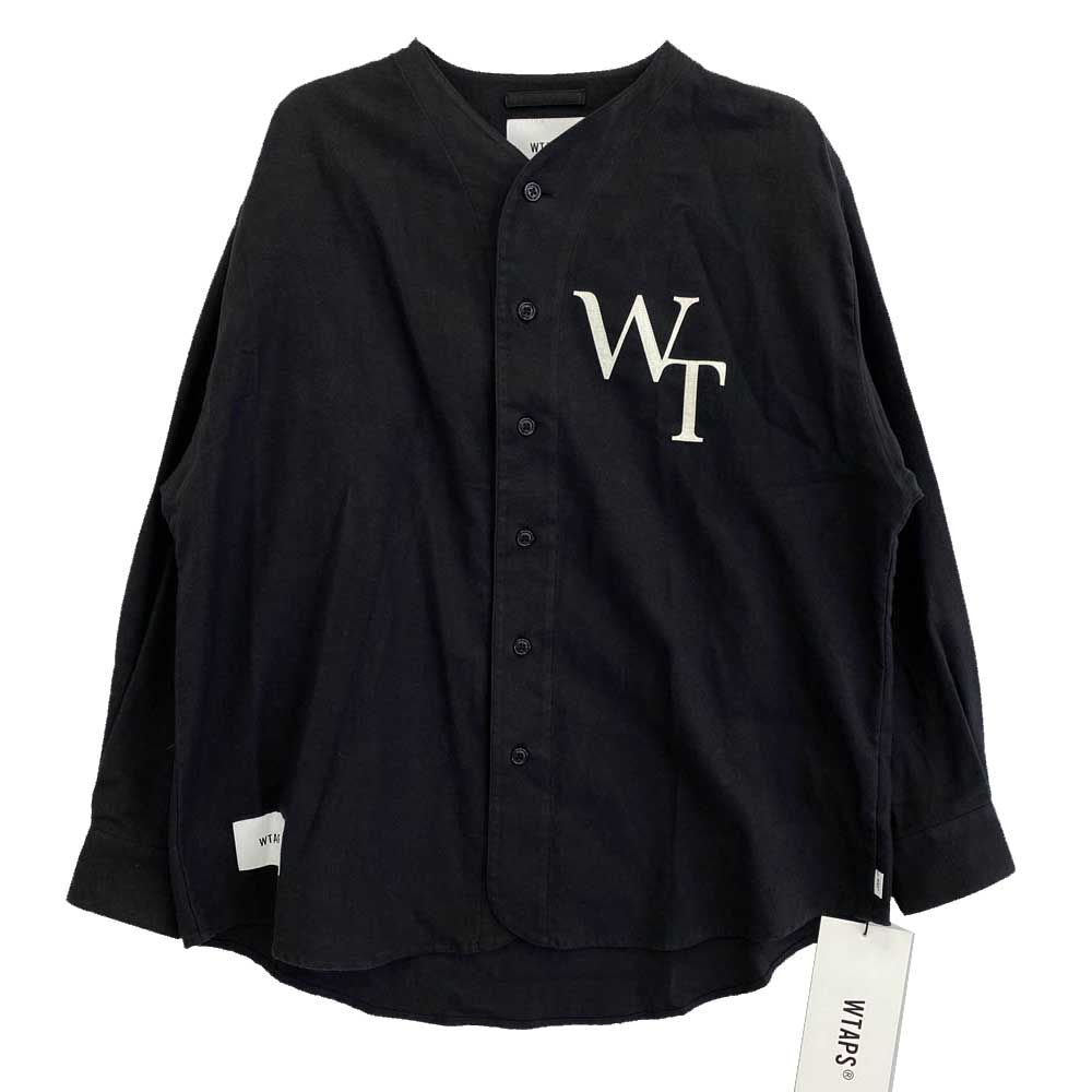 WTAPS ダブルタップス 22AW 222TQDT-SHM05 League Cotton Twill League Black リーグ コットン ツイル リーグ ベースボール 長袖 シャツ ブラック系 X 02