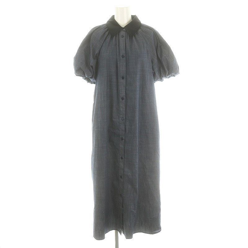 cccmalie デニムパフスリーブ ワンピース シーマリー cccmalie デニムパフスリーブワンピース ロング 半袖 38 紺