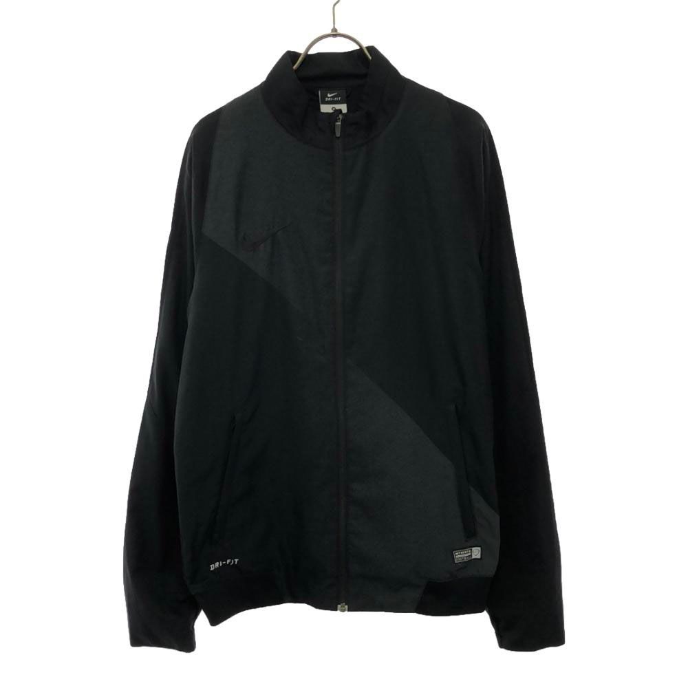 ナイキ ロゴ刺_ トレーニング ジップ スポーツジャケット M ブラック×グレー NIKE ウィンドブレーカー メンズ