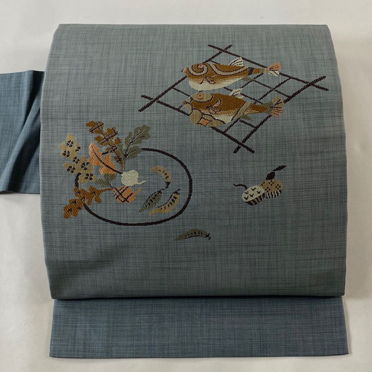 平和屋本店□極上 本場琉球 読谷山花織 紬地 九寸名古屋帯 島袋悦子作