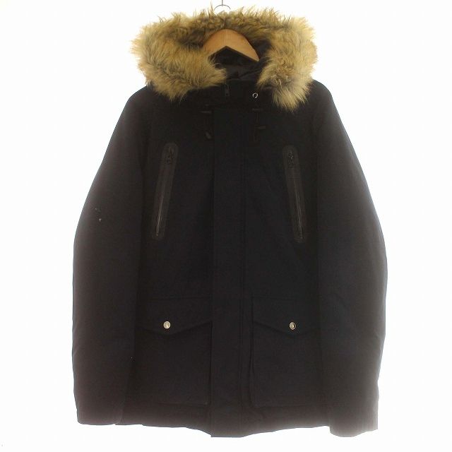 ショット SCHOTT SNORKEL DOWN PARKA ダウンコート ジャケット フード ファー L ネイビー 紺 /G
