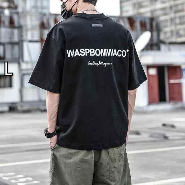 L メンズ ファッション 服 男性用 オシャレ シンプル 大人 かっこいい 大きいサイズ ストリート 紳士服 380 g ヘビー レター プリント 半袖 T シャツ 夏 ゆったり 綿 ウォッシュ T シャツ