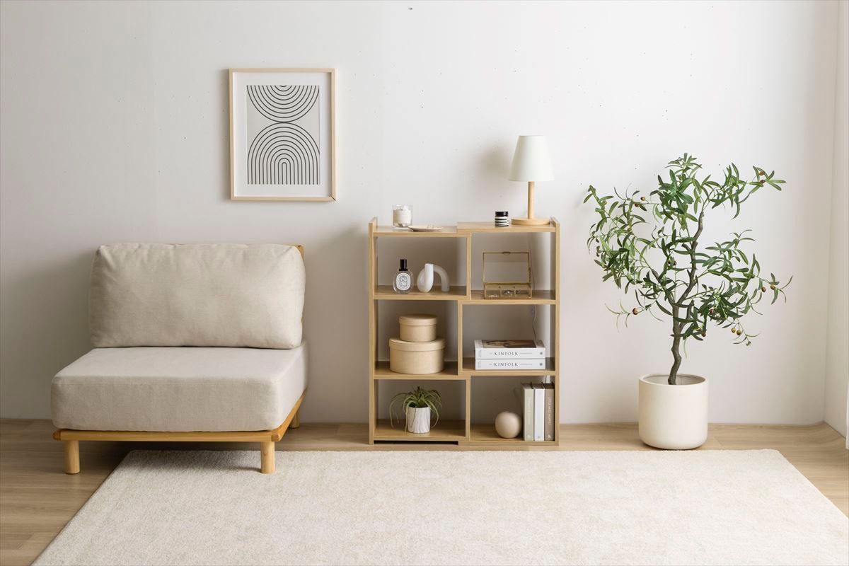 送料無料】【幅40-75cm】Sunap伸縮ラック 収納 木目調 棚