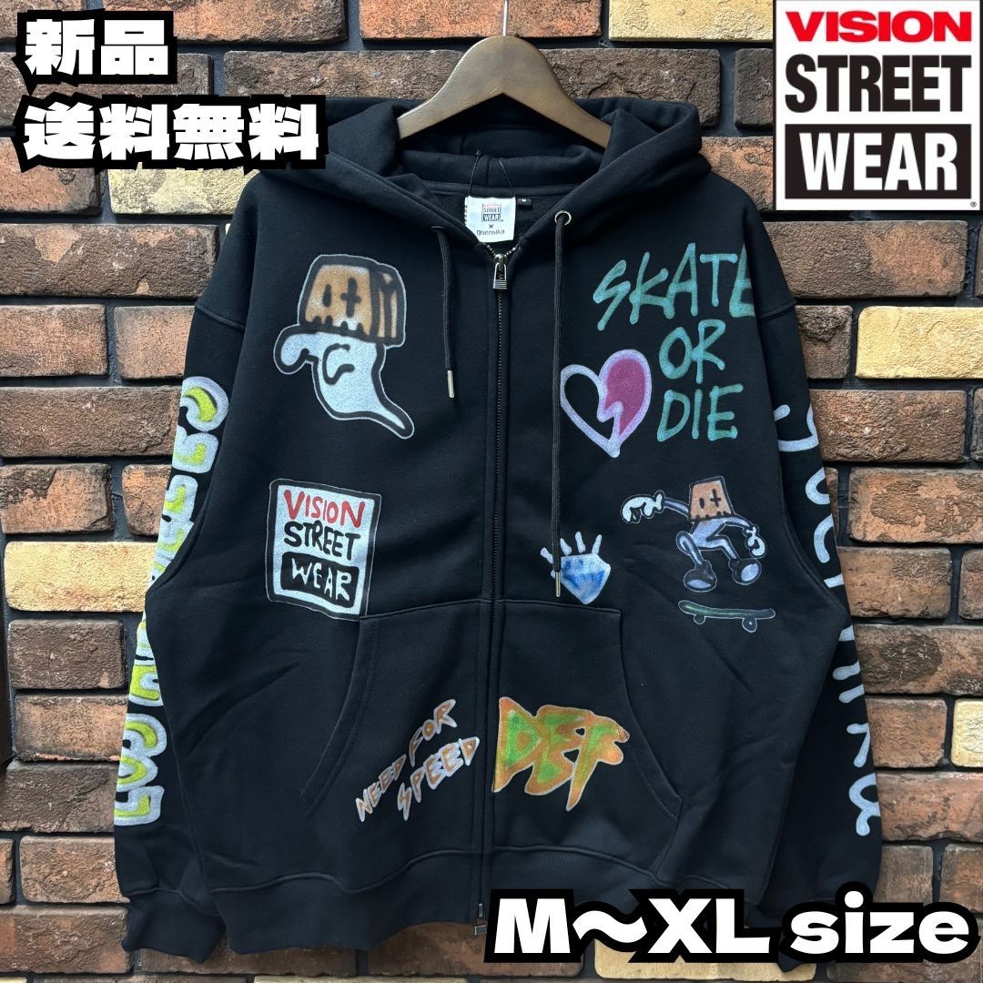 VISION STREET WEAR×guernika】プリント ZIPパーカー コラボ