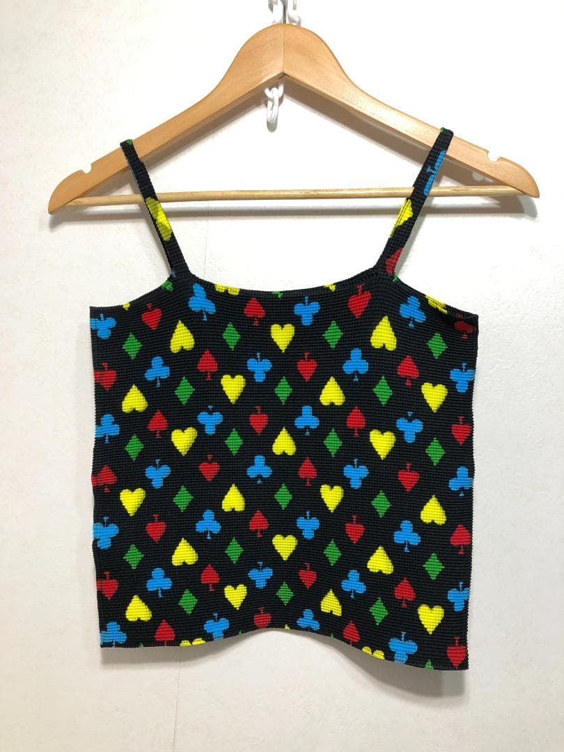 529051 ISSEY MIYAKE PLEATS T. ハート スペード プリーツ キャミソール 3 イッセイミヤケ プリーツブリーズ PLEATS PLEASE トランプ