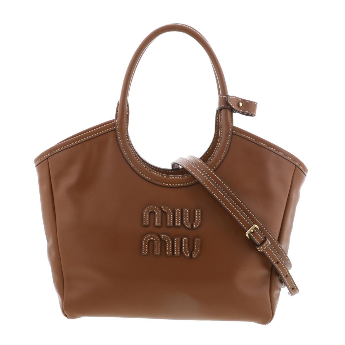 美品】MIUMIU （ミュウミュウ） アイビー レザー バッグ 2WAY トート 