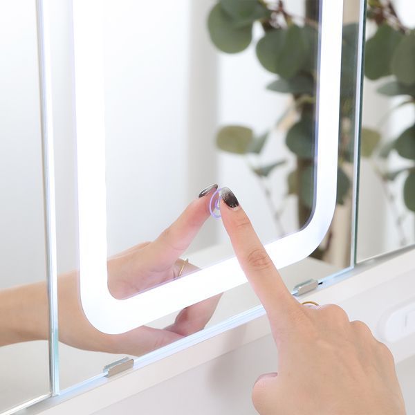 三面鏡ドレッサー WH LEDライト付き 組立品 代引不可 MARWIL-DEMENAGEMENTS_CH