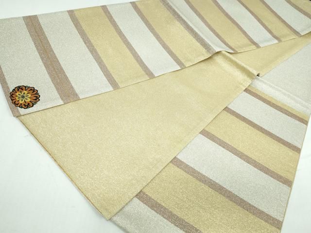 平和屋着物○男性 お召 横段吉祥文 正絹 逸品 未使用 CAAU2858yc