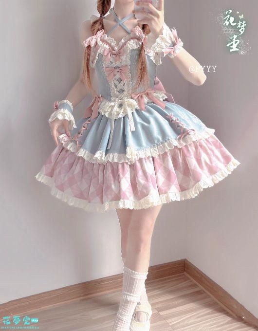 25年 ドレスロリータセット 仮装 オリジナル 洋服 ロリータ ワンピース コスプレ 撮影会 舞台 イベント 花夢堂-258
