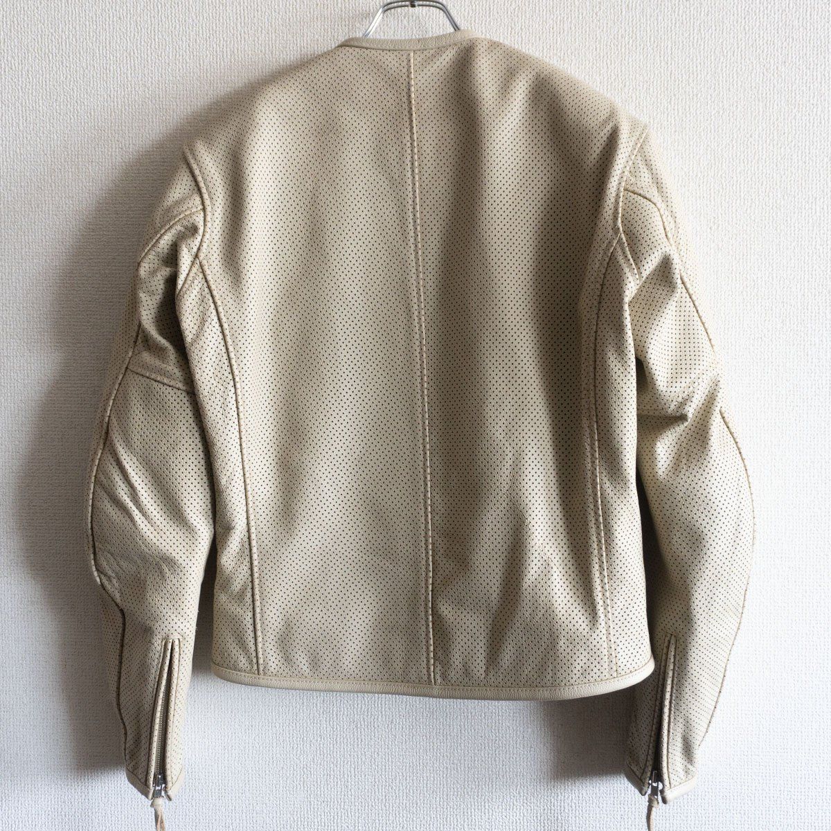 KADOYA カドヤ パンチングレザー シングルライダース アイボリー LL 美品】KADOYA【パンチング シングルライダースジャケット】 L