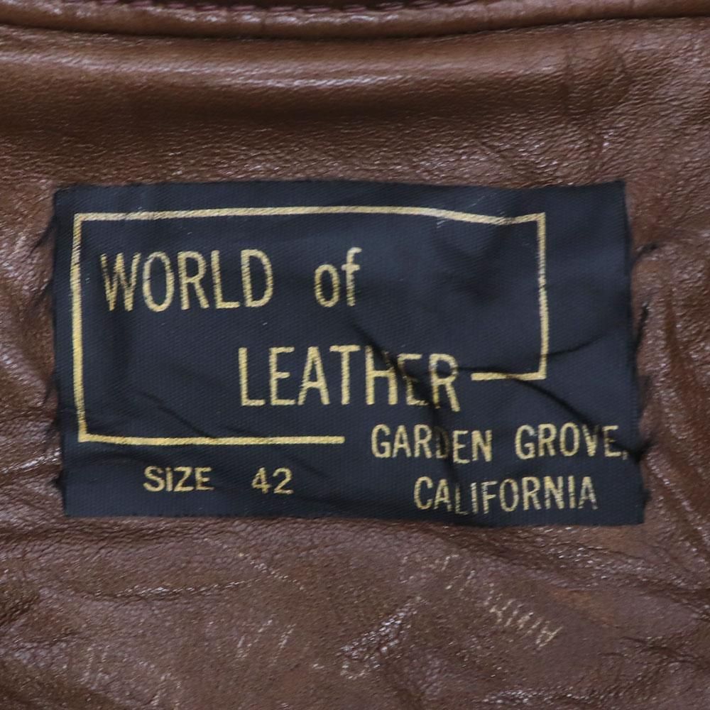 US古着 WORLD OF LEATHER デザイナーズ レザージャケット 本革