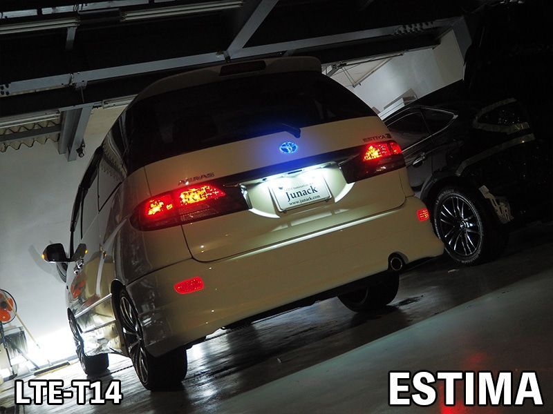 M s トヨタ エスティマ ACR30 ACR40 MCR30 MCR40 AHR10 2000.01-2005.12 Junack リア LEDトランスエンブレム スリムライン ブルー ジュナック パーツ 部品 LTE-T14 要在庫