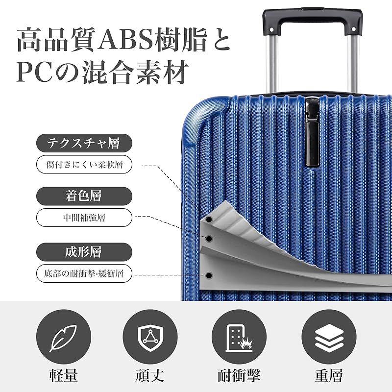meer] スーツケース 超軽量 キャリーケース キャリーバッグ 隠し