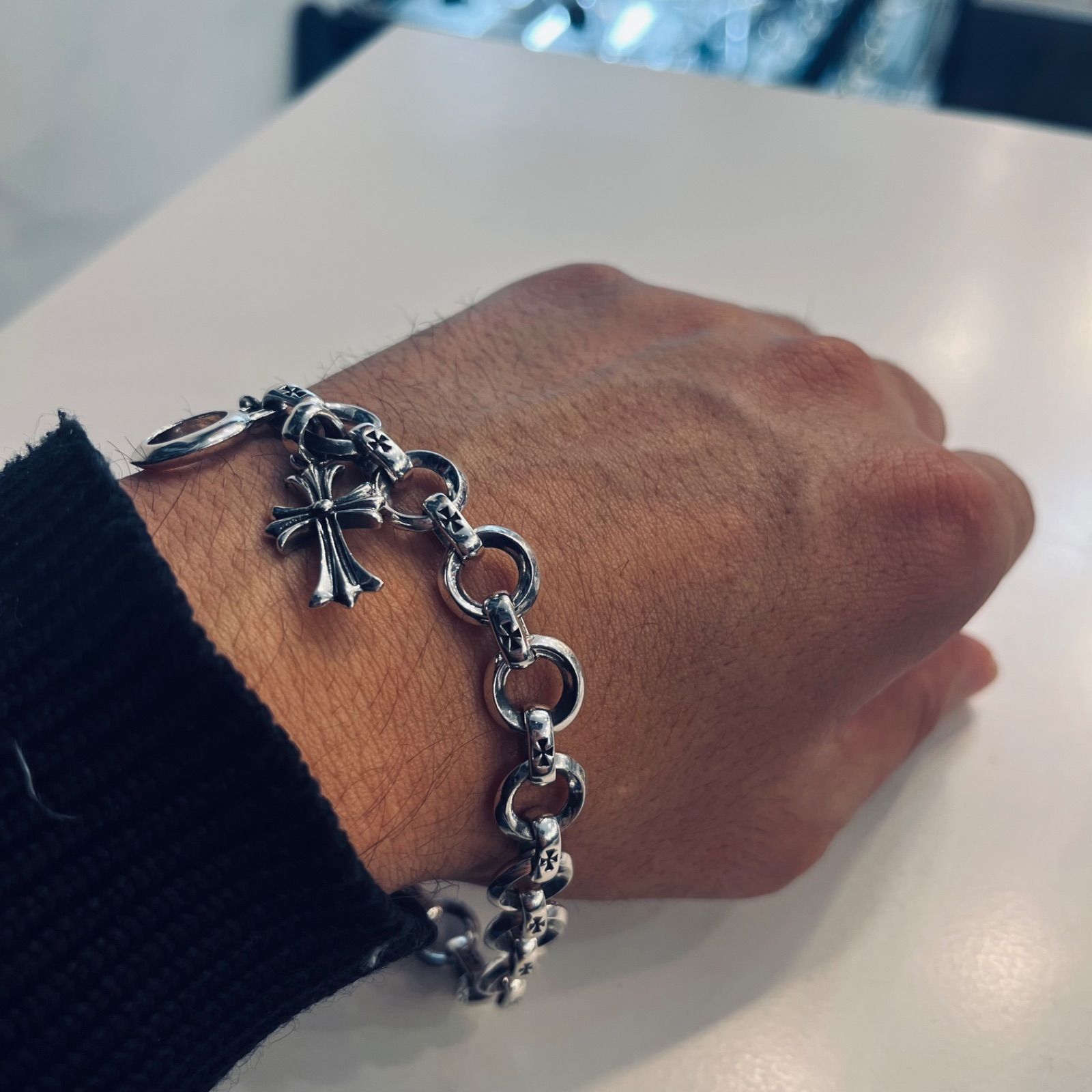 シルバー925 ブレスレット silver925 刻印 チェーン クロス十字架