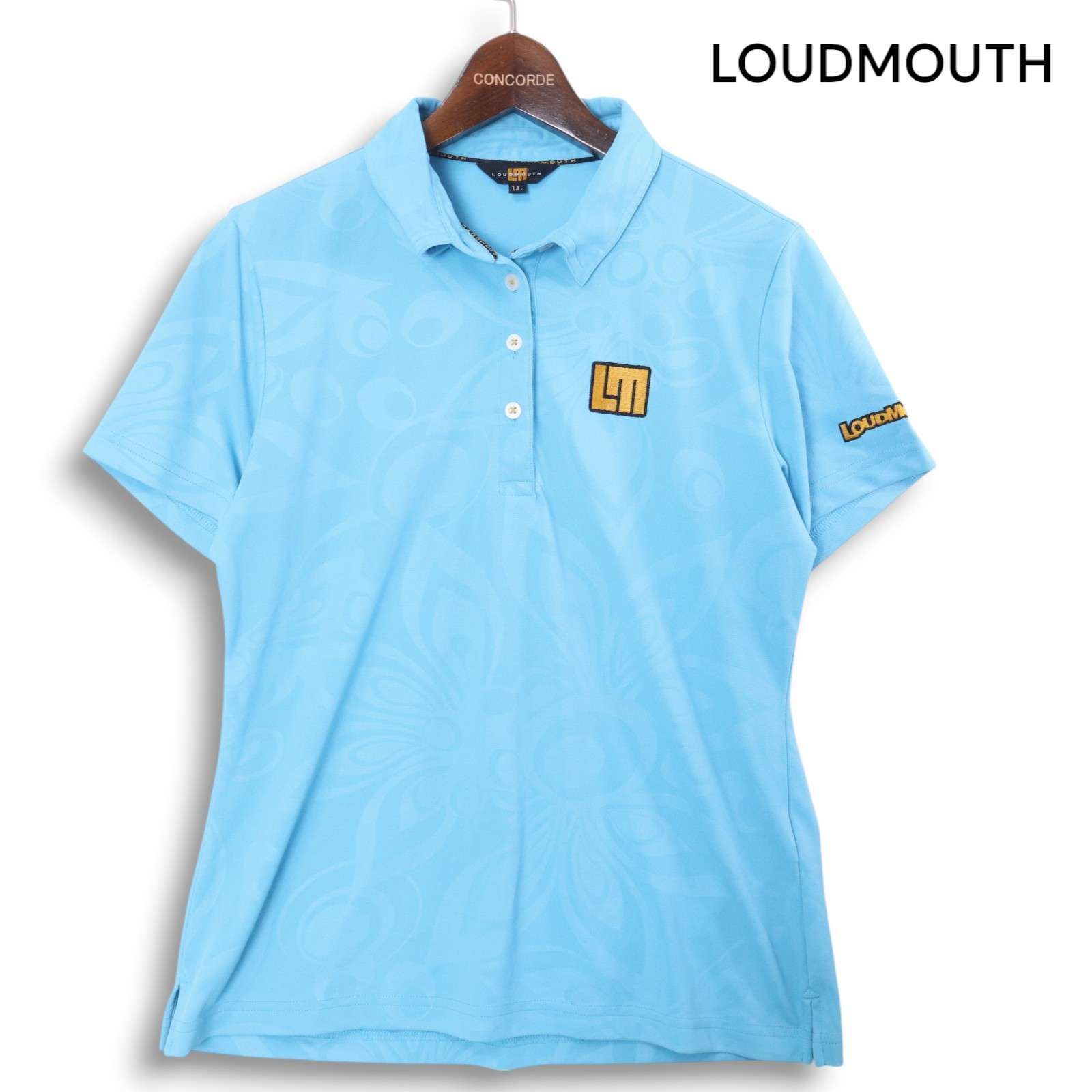 大きいサイズ〈LOUDMOUTH ラウドマウス〉ロゴ刺繍 ホルスタイン柄 ストレッチ素材 ゴルフ パンツ ホワイト ×ブラック 40×32L ポロシャツ LOUDMOUTH&frasl;ラウドマウス ゴルフウェア ブランド ロゴ 刺繍