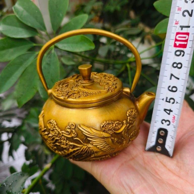 銅器 龍鳳徳利 茶道具 煎茶道具 浮き彫り 工芸品 美術品 置物