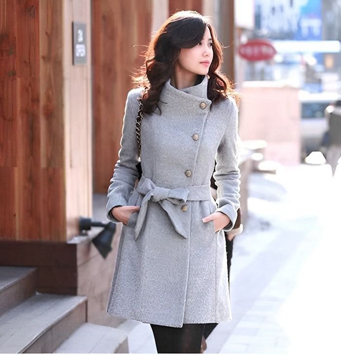 エムプルミエ ライトグログランバックギャザー切替ミドルコート