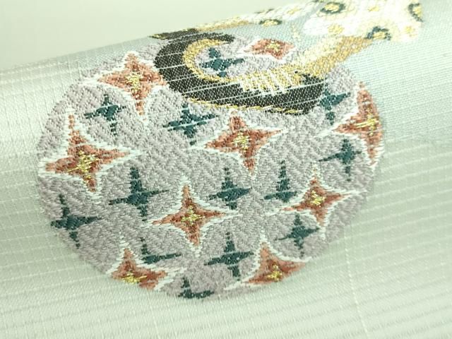 平和屋本店■極上　太鼓柄袋帯　スリーシーズン帯　ピエロ　金糸　逸品　DZAA5870kh5 平和屋本店▽極上 太鼓柄袋帯 スリーシーズン帯 ピエロ 金糸 逸品
