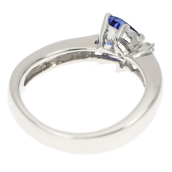 Pt900 ハートシェイプ サファイア ダイヤモンド リング 0.69ct