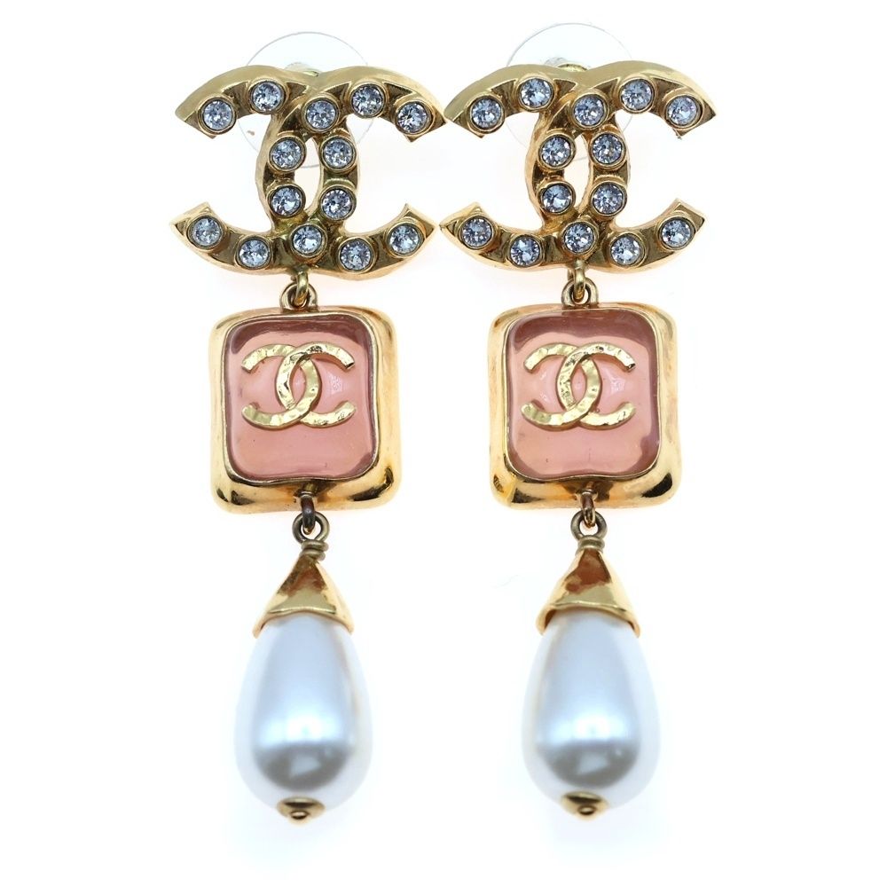 CHANEL ピアス ココマーク ラインストーン GP ゴールド B23B CHANEL ピアス ココマーク ラインストーン GP ゴールド B23B