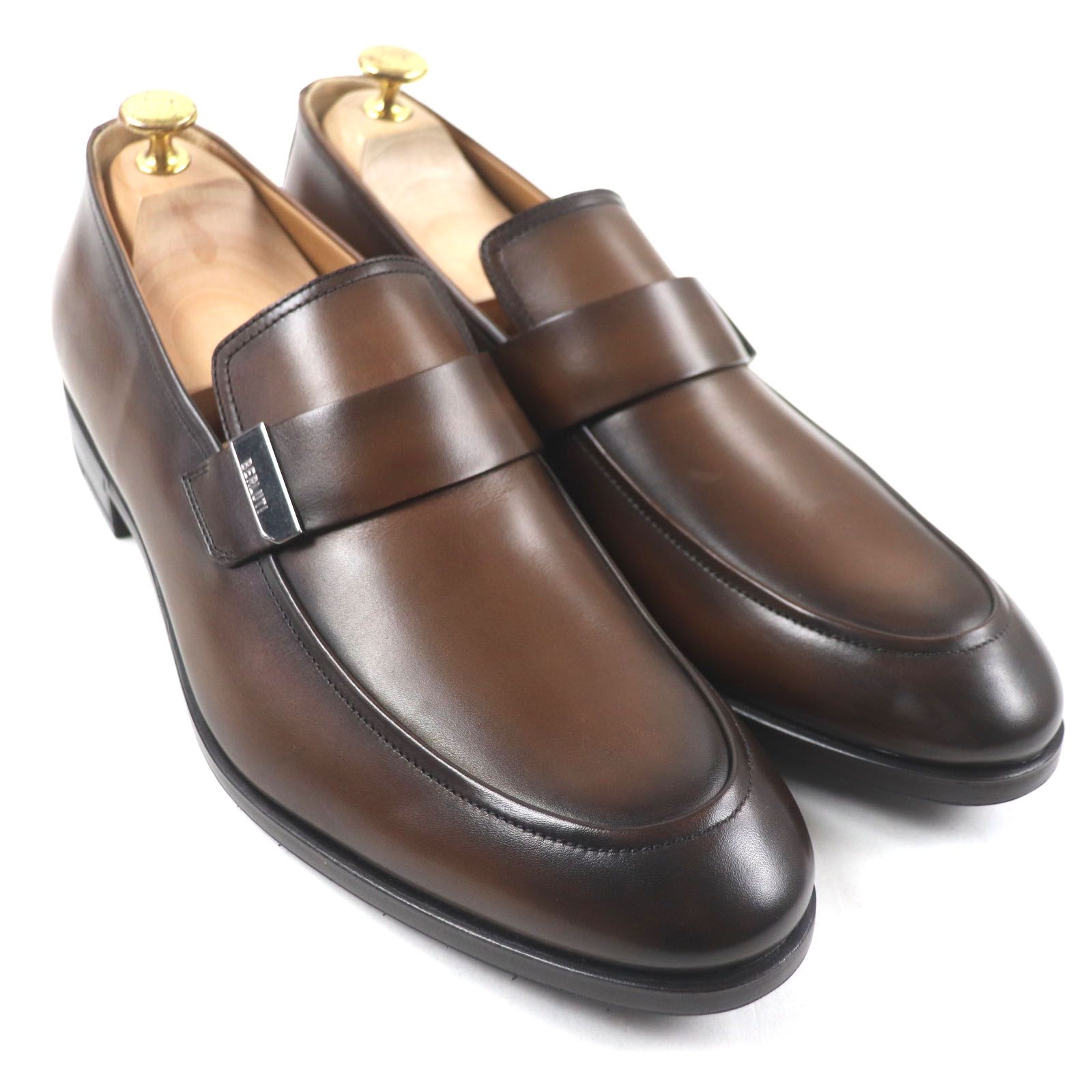 未使用 Berluti ローファー カリグラフィ ブラウン ドレスシューズ 未使用 Berluti ローファー カリグラフィ ブラウン ドレスシューズ