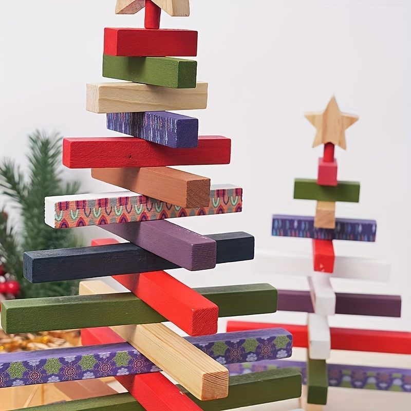 素朴な幾何学的クリスマスツリー クリスマスツリー 素朴な木製クリスマスツリー 幾何学模様 クラシックスタイル 芸術的なホームデコレーション 友人へのプレゼント クリスマス 感謝祭 ホリデーデコレーション カラフル ファイル SVG、Glowforge Farmhouse