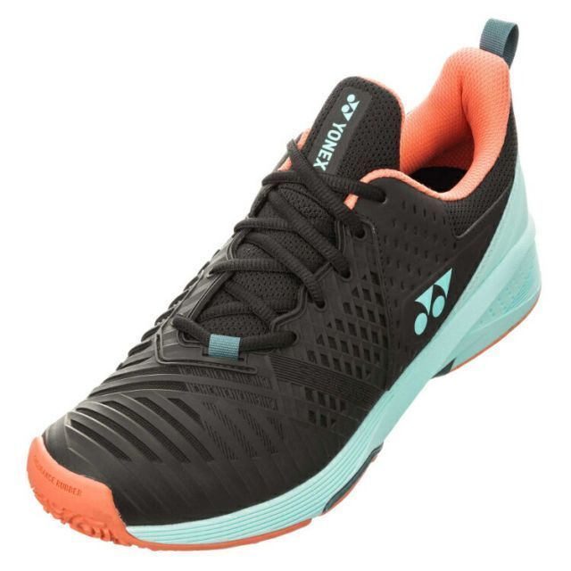 YONEX ヨネックス パワークッションソニケージ3MGC ブラック／スカイブルー 22 SHTS3MGC 572 | テニス用品 テニスシューズ シューズ 靴 くつ ゴム底 ローカット 22cm 3Dパワーカーボン 衝撃吸収性 反