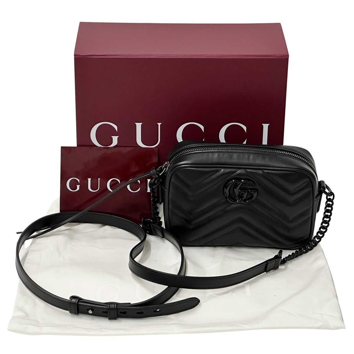 GUCCI グッチ GGマーモントチェーンショルダー 634936 ブラック