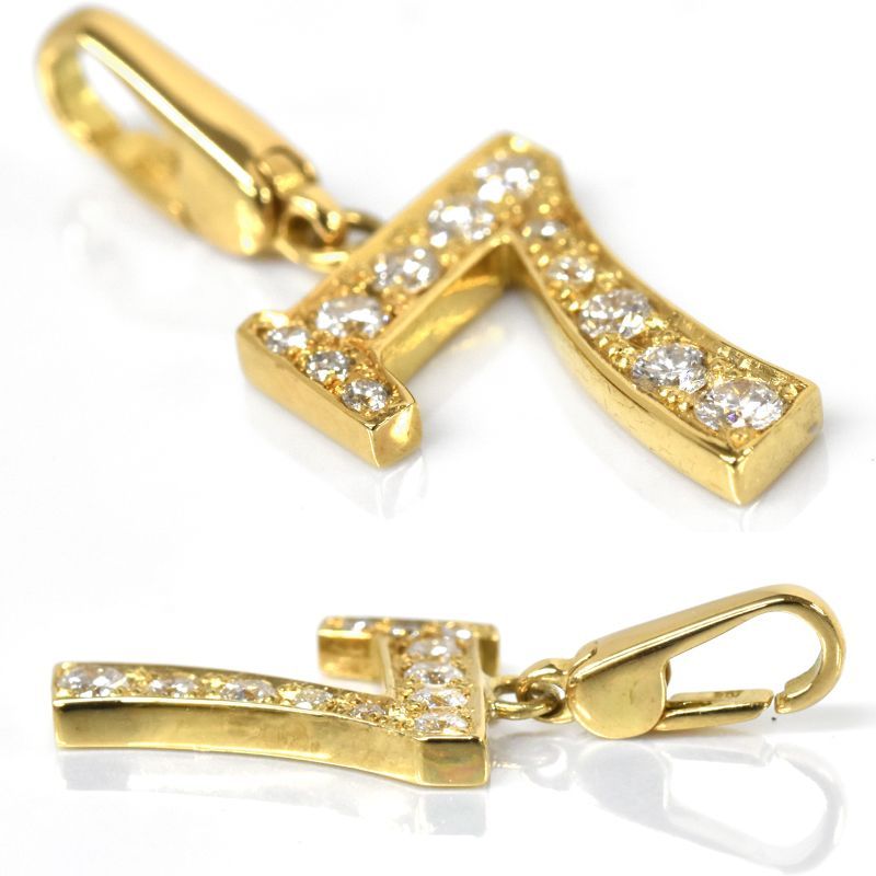 k18 ペンダントトップ チャーム 新品 K18 ナンバー7 ダイヤモンド ペンダントトップ ネックレス