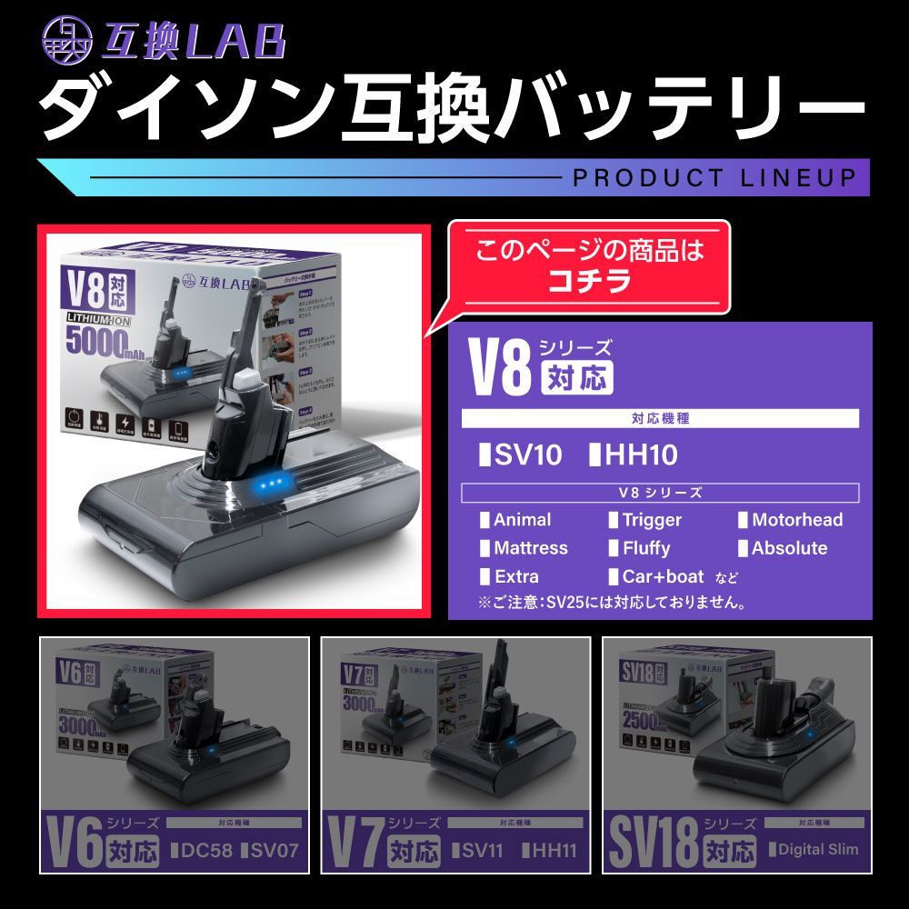❤️新品❤️ダイソンバッテリー互換 V8 SV10 7000mAh 大容量電池 楽天市場】【最短当日発送】ダイソンバッテリー互換 V8シリーズ