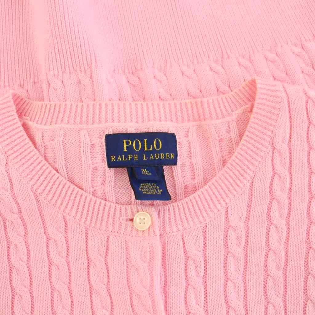ポロ ラルフローレン POLO RALPH LAUREN カーディガン ケーブルニット 長袖 XL 16歳 ピンク 313640458 YM ガールズ WWW_NOITHATQUANGTHANH_NET
