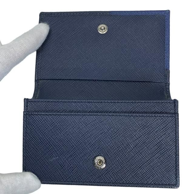 ファッション PRADA ネイビーレザー ☆レザー名刺入れ PRADA 名刺入れ（プラダ 小物