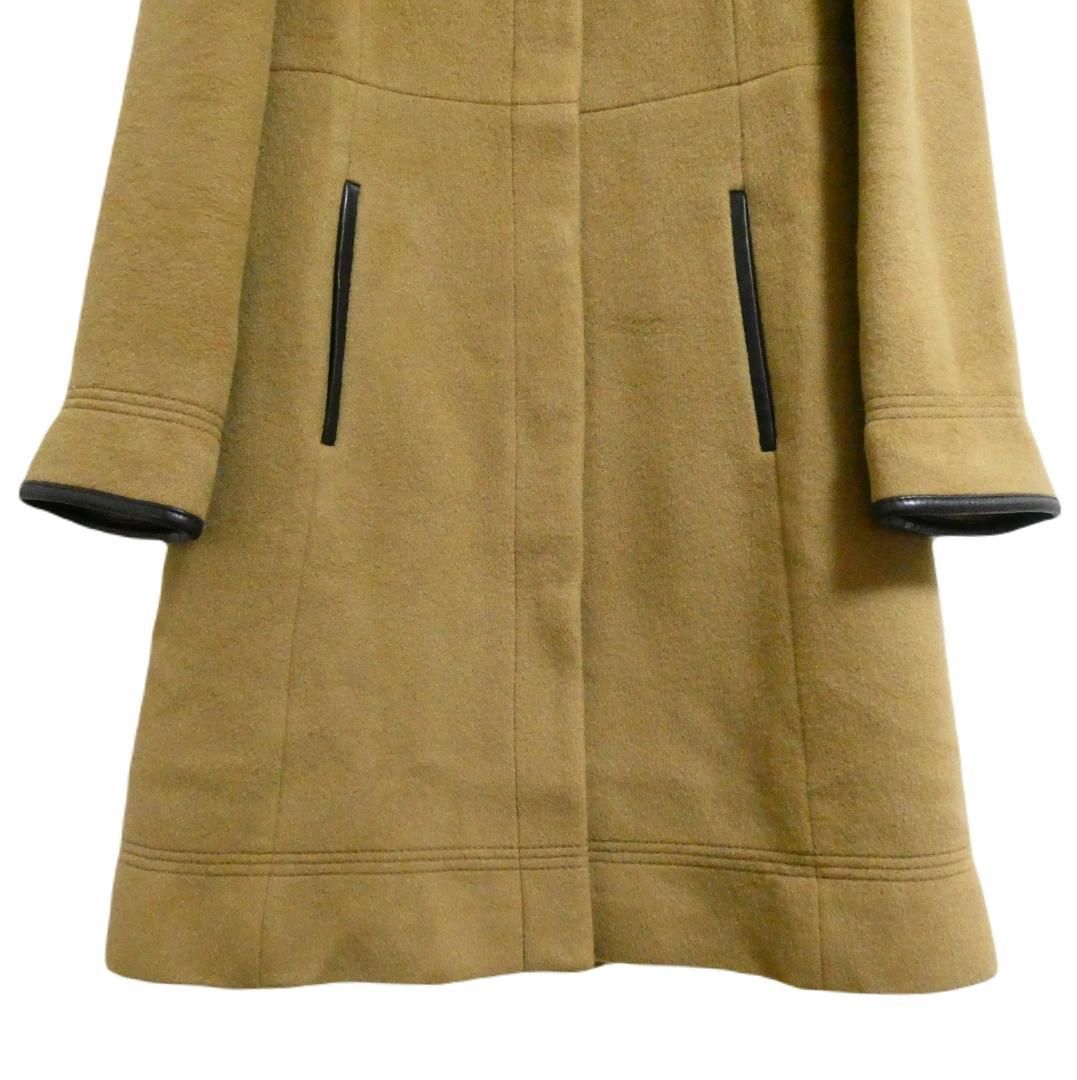 美品　コーチ　ステンカラーコート　裏地シグネチャー柄　比翼ボタン　S 美品コーチステンカラーコート裏地シグネチャー柄比翼ボタンS