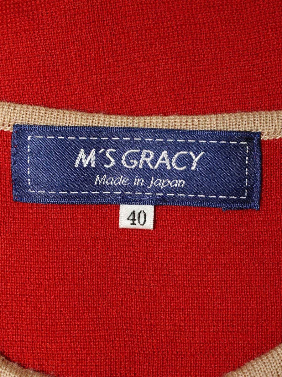エムズグレイシー 728559 カーディガン 40 レッド カメリアW