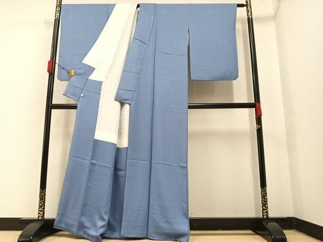 平和屋着物○本草木染作家 瑞寶 色無地 堅牢草木染 花蝶地紋