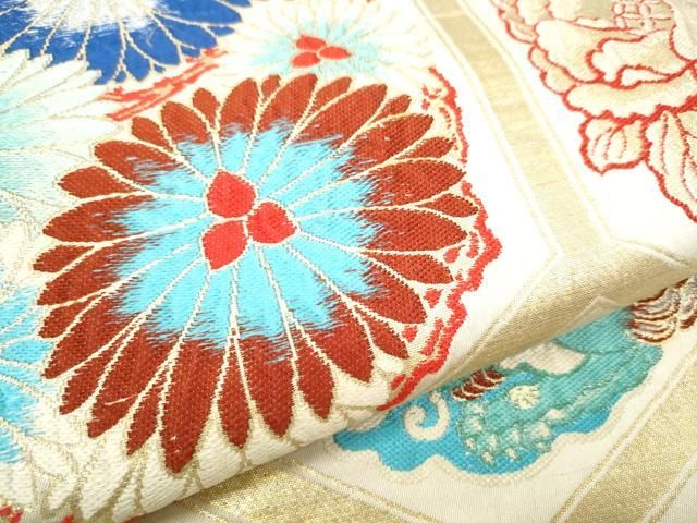 唐獅子 亀甲花文