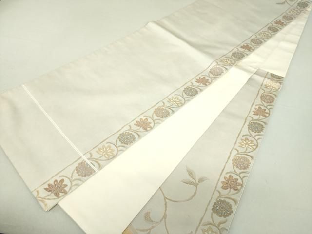 平和屋着物○洛風林 工芸帯地 銀座きしや 六通柄袋帯 花丸文 金糸 引箔