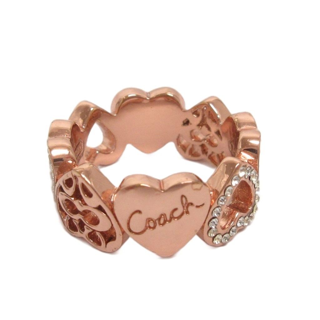 美品coach コーチ3連ハートリング　ピンクゴールド COACH - 【COACH】ピンクゴールド3連リングの通販 by cham's