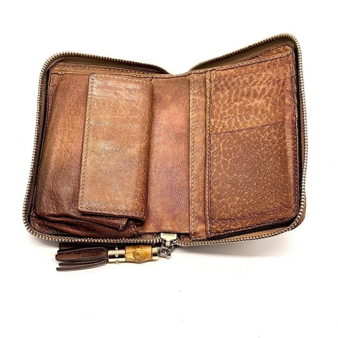 GUCCI グッチ 長財布 グッチシマ ラウンドジップ バンブータッセル