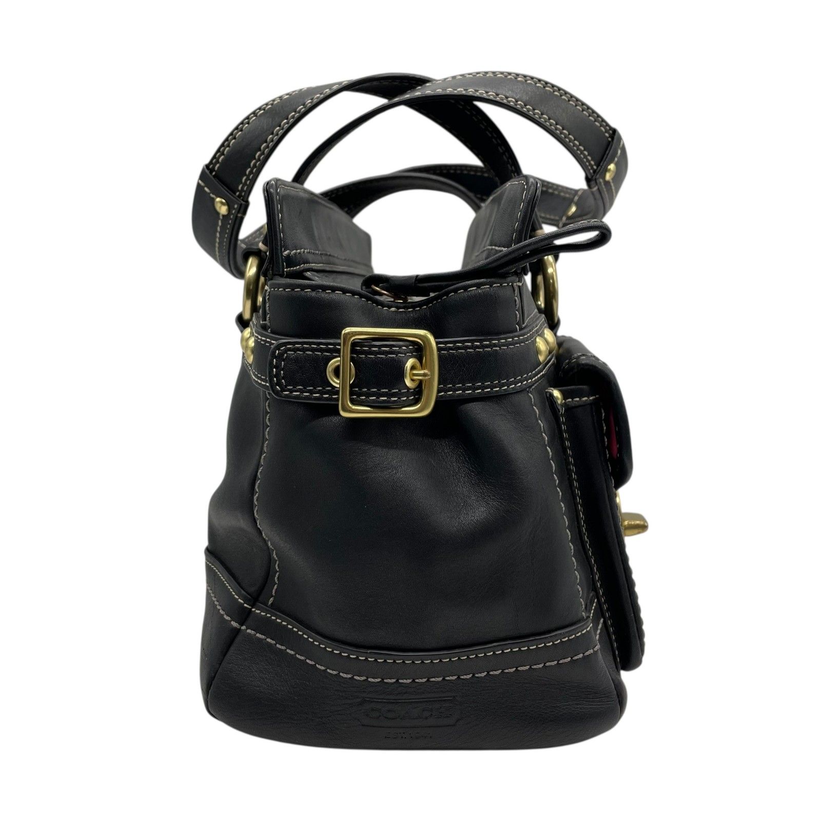 極美品】COACH コーチ ハンドバッグ 黒 ブラック F13130 レザー
