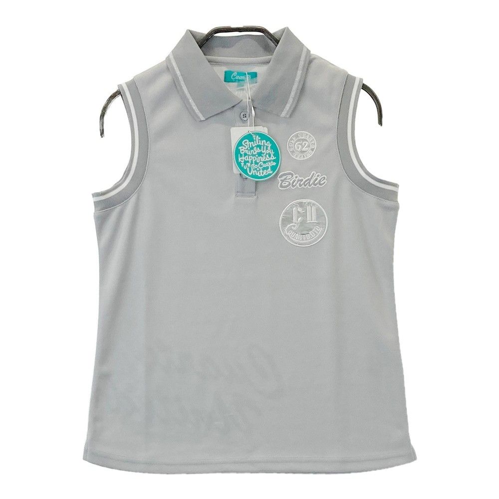 サイズ：S CUARTO UNITED ｸｱﾙﾄﾕﾅｲﾃｯﾄﾞ  ノースリーブポロシャツ ワッペン グレー系 [240101262426]# ゴルフウェア レディース ストスト