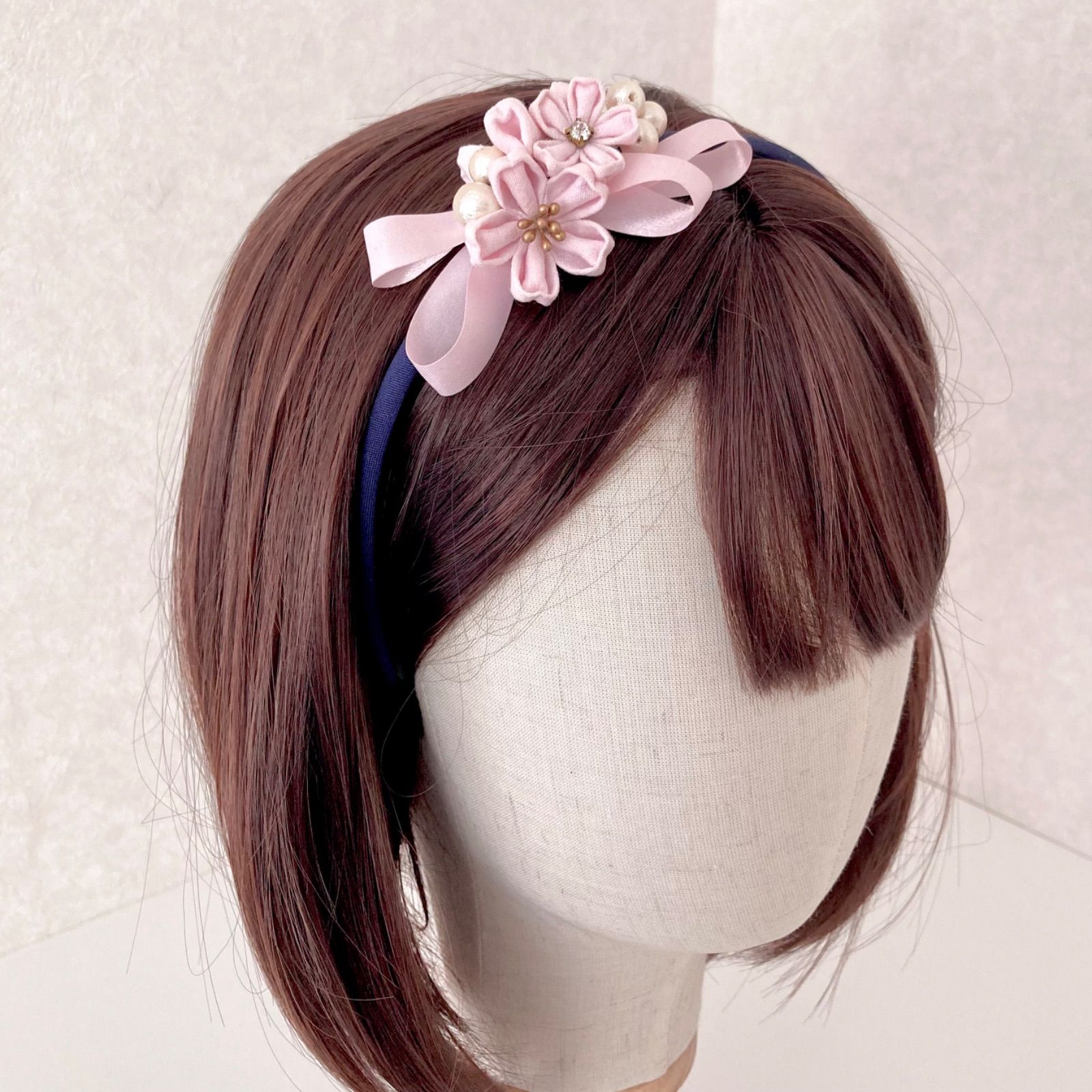 つまみ細工カチューシャ~桜リボン~一点物❇︎ひな祭り❇︎卒業式  
