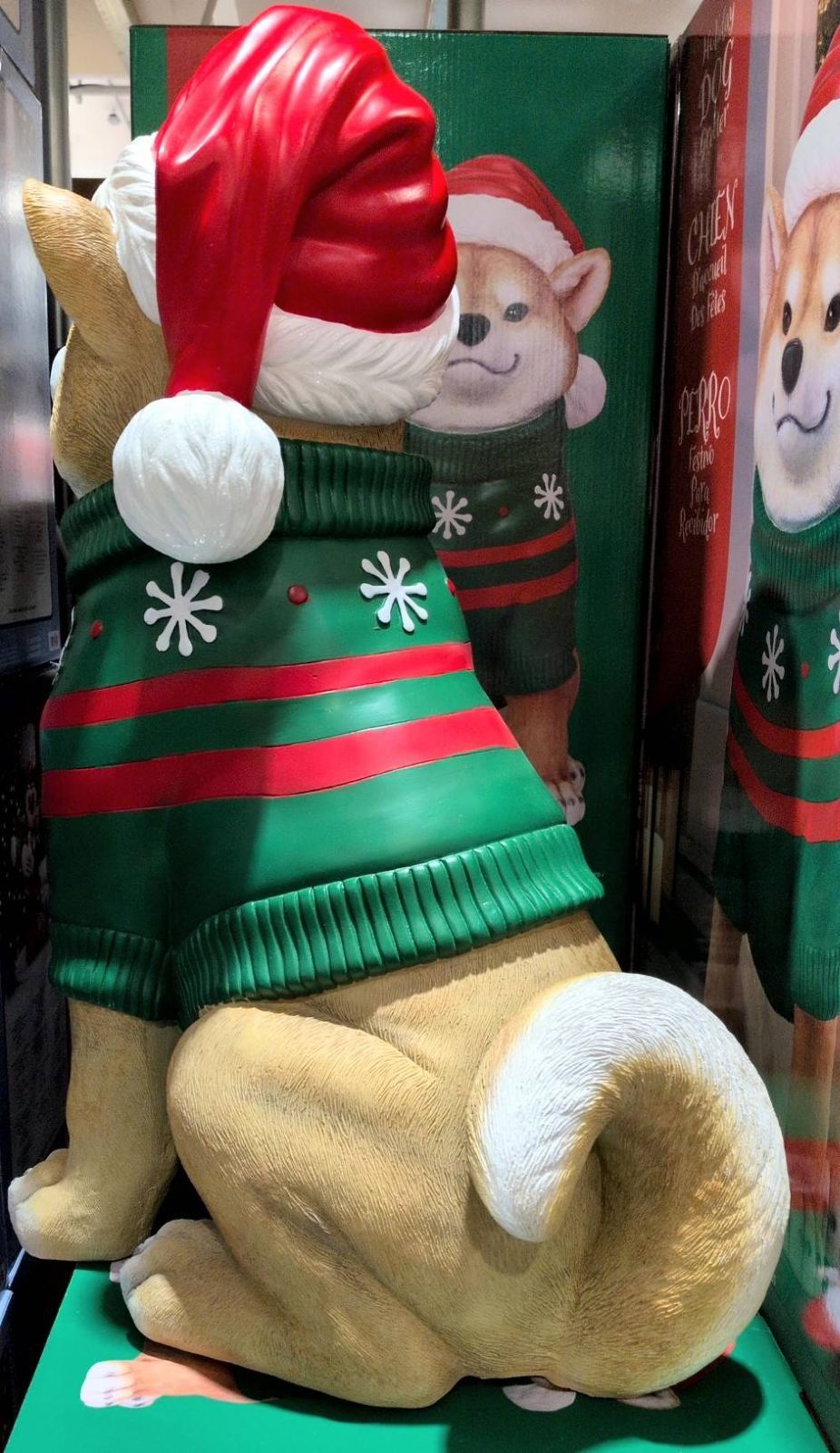 コストコ　クリスマス　芝犬オブジェ　約66cm コストコ クリスマス 芝犬オブジェ 約66cm 柴犬のクリスマス オブジェ