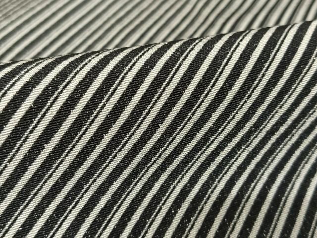 平和屋着物○上質な小紋 斜縞 黒地 正絹 逸品 未使用 AAAW4063np