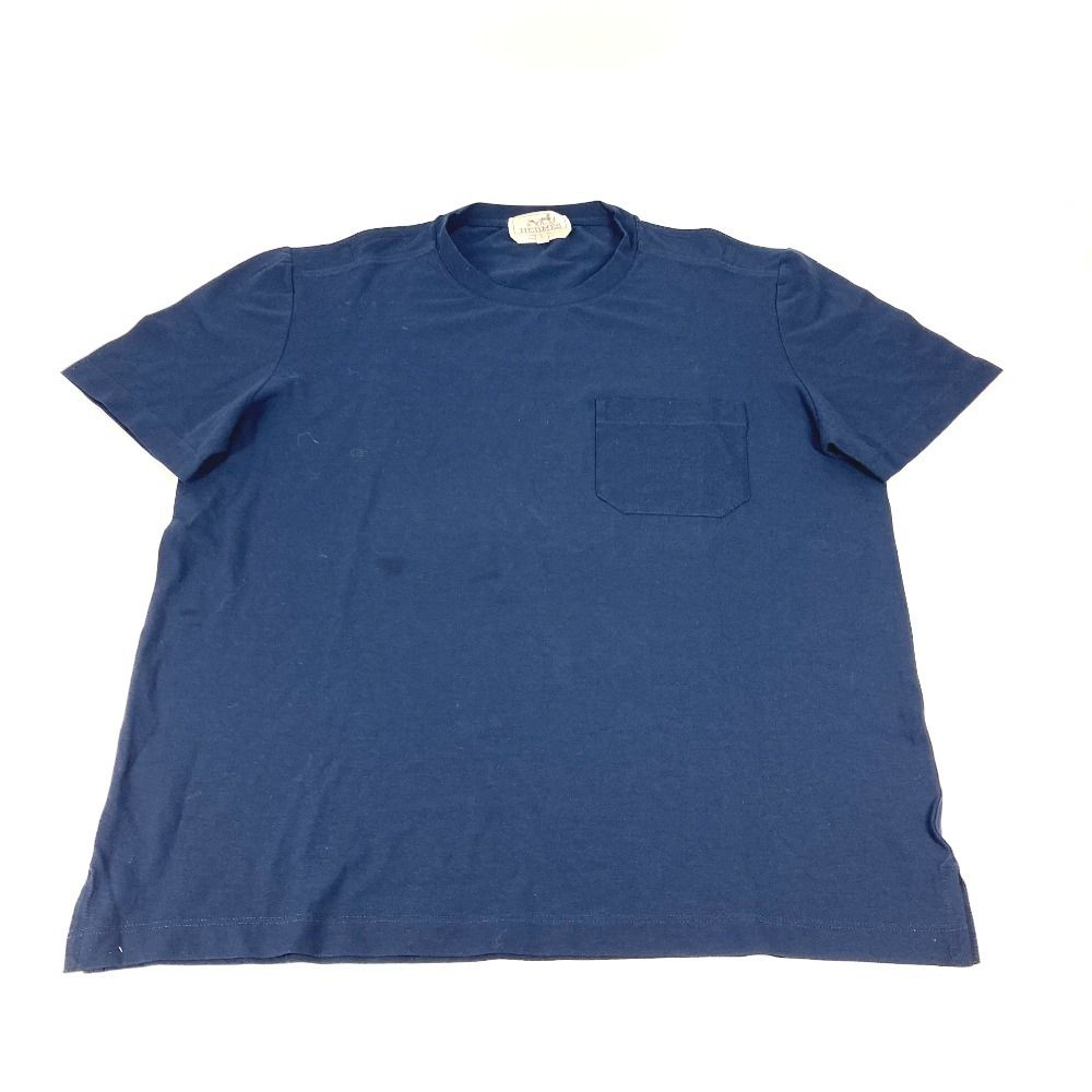 HERMES エルメス 半袖Tシャツ ポケット コットン ネイビー HERMES エルメス 半袖Tシャツ ポケット コットン ネイビー