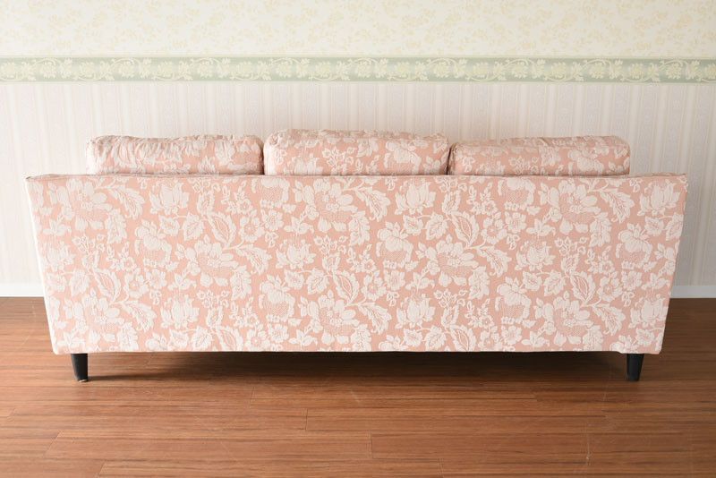 オットマン付 ピンクｘ白の花柄