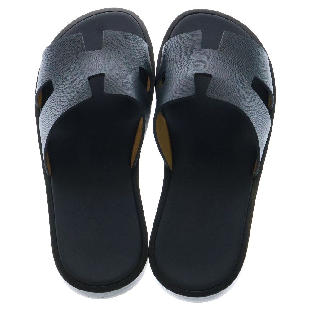 HERMES (エルメス) イズミール サンダル ネイビー エプソン レザー 靴  