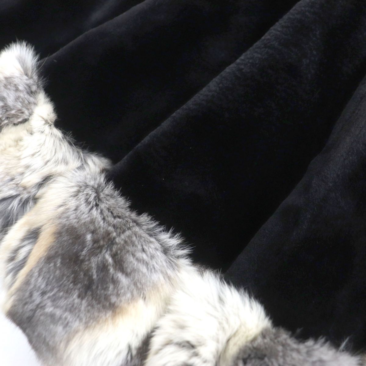 極美品▽ROCHAS SAGA FURS MINK シェアードミンク×チンチラ 裏地