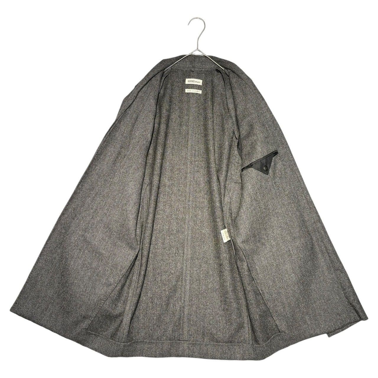 HERMES(エルメス) BY MARGIELA tweed stole jacket マルジェラ期 ツイード ストール ジャケット 36(M程度)  ブラウン テーラード ノーカラー ジャケット アーカイブ - メルカリ