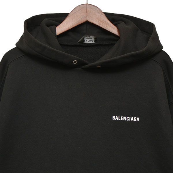 10/11値下げ】 BALENCIAGA バレンシアガ Black Logo Medium Fit Hoodie ロゴプリントプルオーバーパーカー  600583 8054000172894 - メルカリ